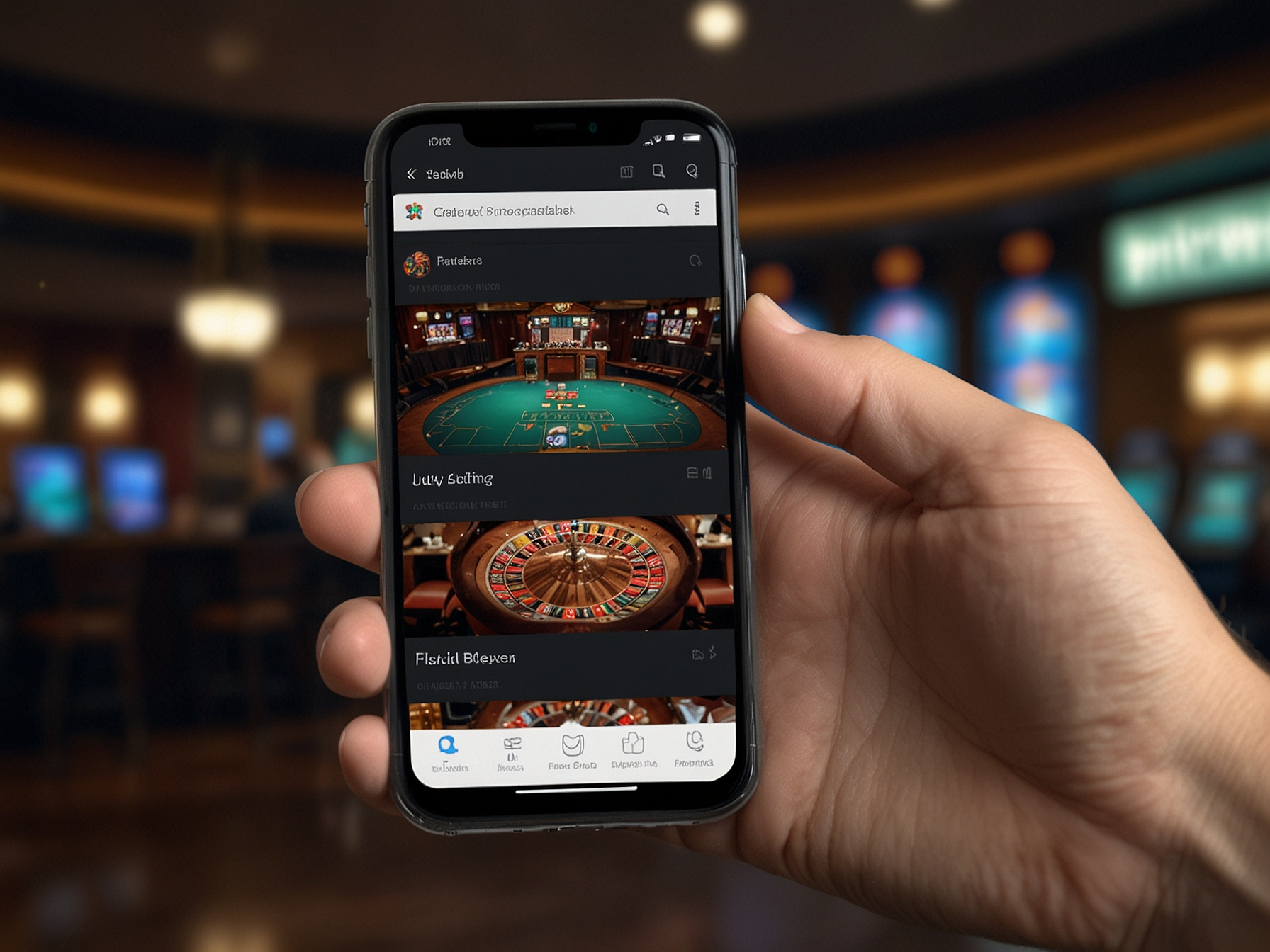 Mobile web casino interface